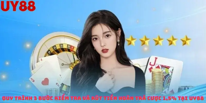 Quy trình 3 bước kiểm tra và rút tiền hoàn trả cược 1,5% tại Uy88